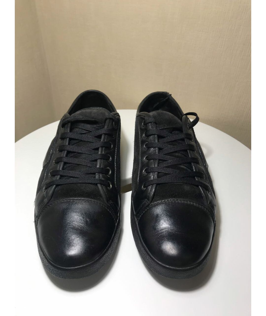 DOLCE&GABBANA Черные замшевые низкие кроссовки / кеды, фото 2