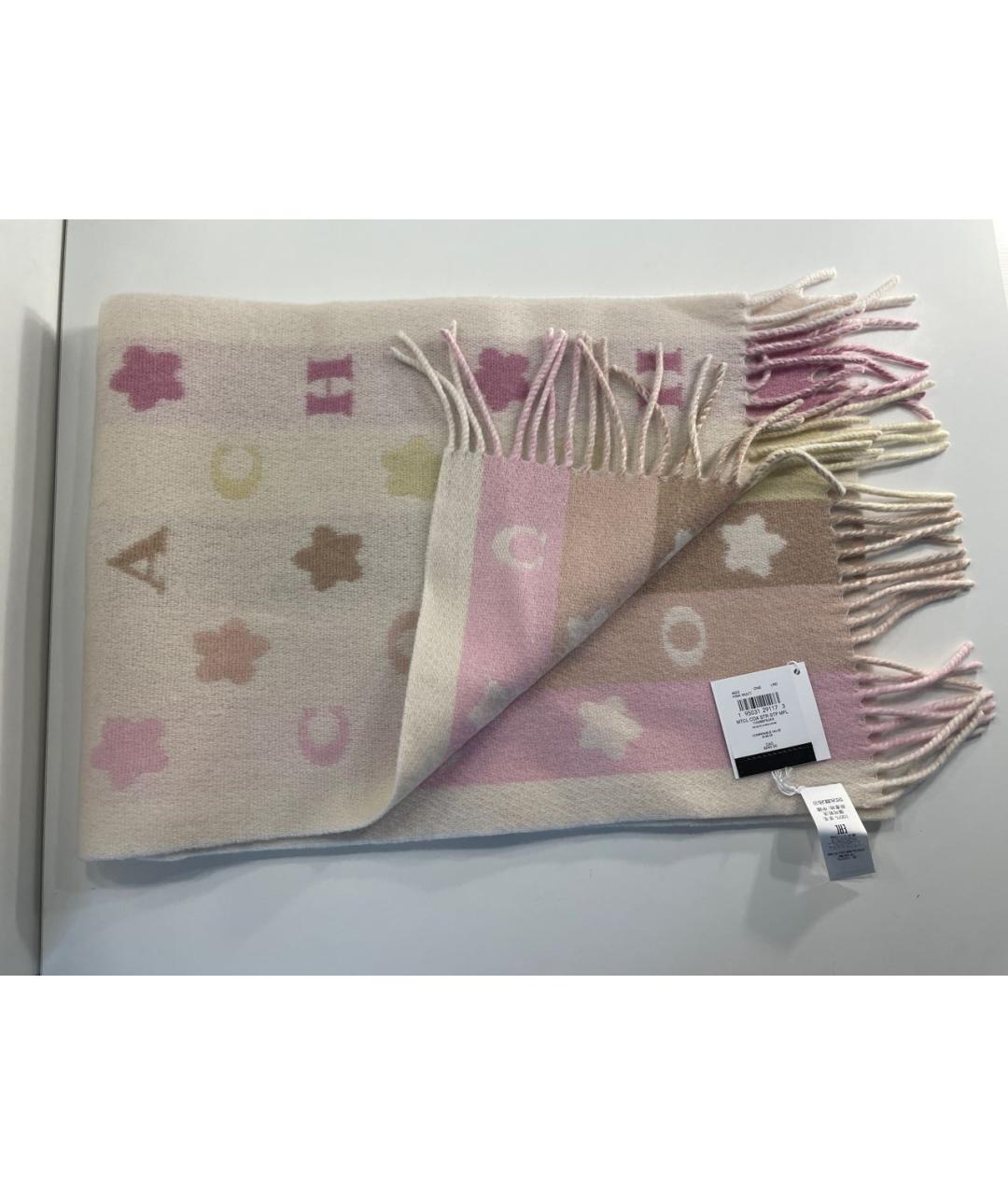COACH Розовый шерстяной шарф, фото 9