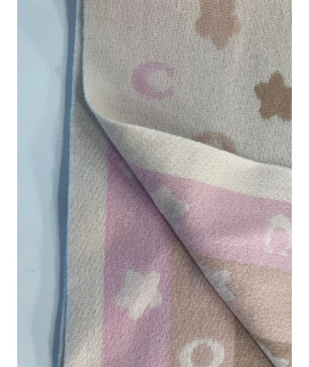 COACH Розовый шерстяной шарф, фото 2