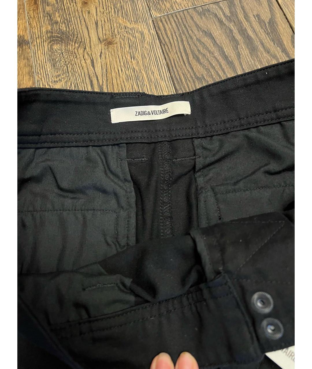 ZADIG & VOLTAIRE Черные хлопковые повседневные брюки, фото 7