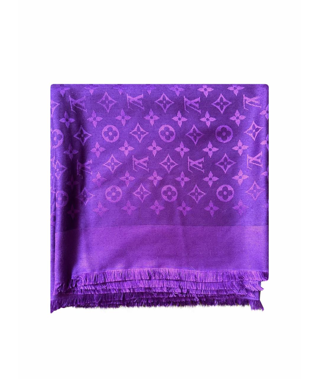 LOUIS VUITTON Фиолетовый шерстяной платок, фото 1