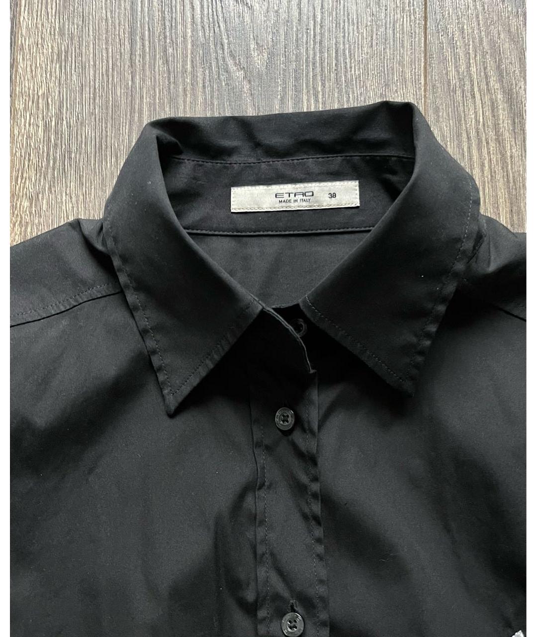 ETRO Черная хлопко-эластановая рубашка, фото 3