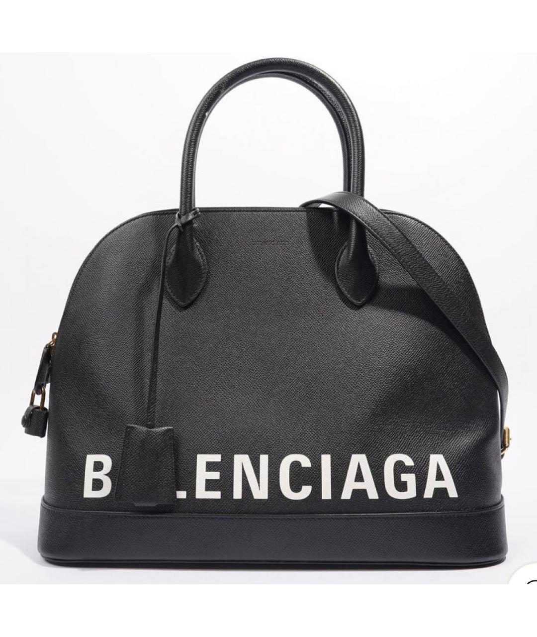 BALENCIAGA Черная кожаная сумка тоут, фото 5