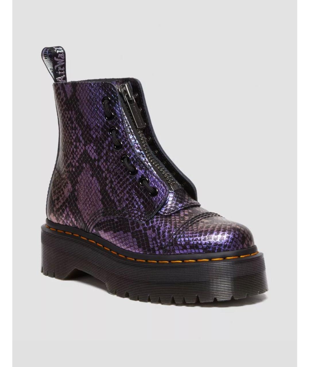 DR. MARTENS Фиолетовые кожаные ботинки, фото 1