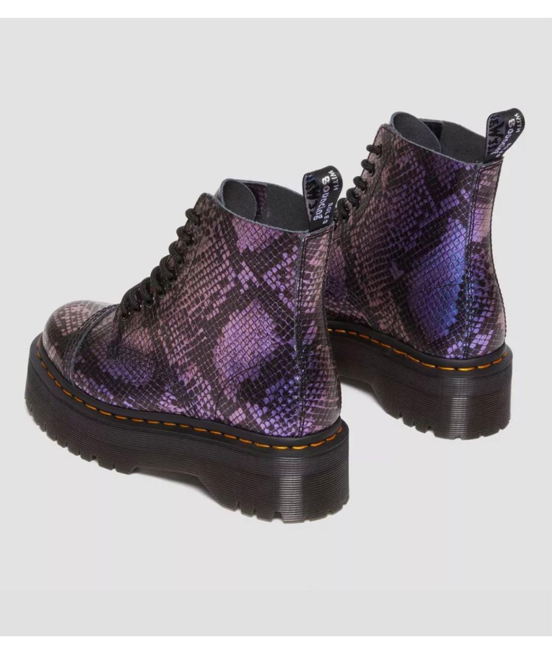 DR. MARTENS Фиолетовые кожаные ботинки, фото 3