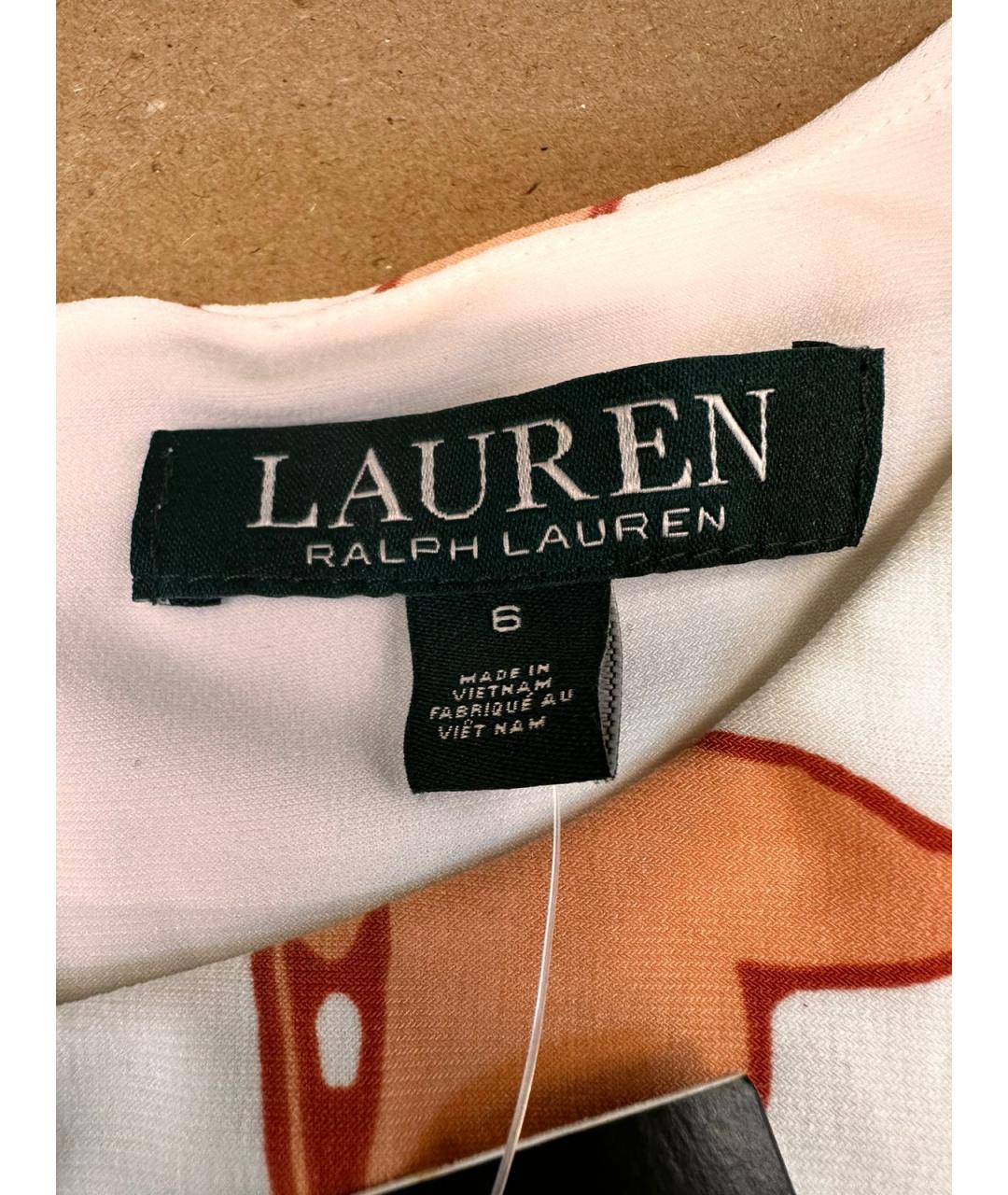 RALPH LAUREN Белое полиэстеровое повседневное платье, фото 3