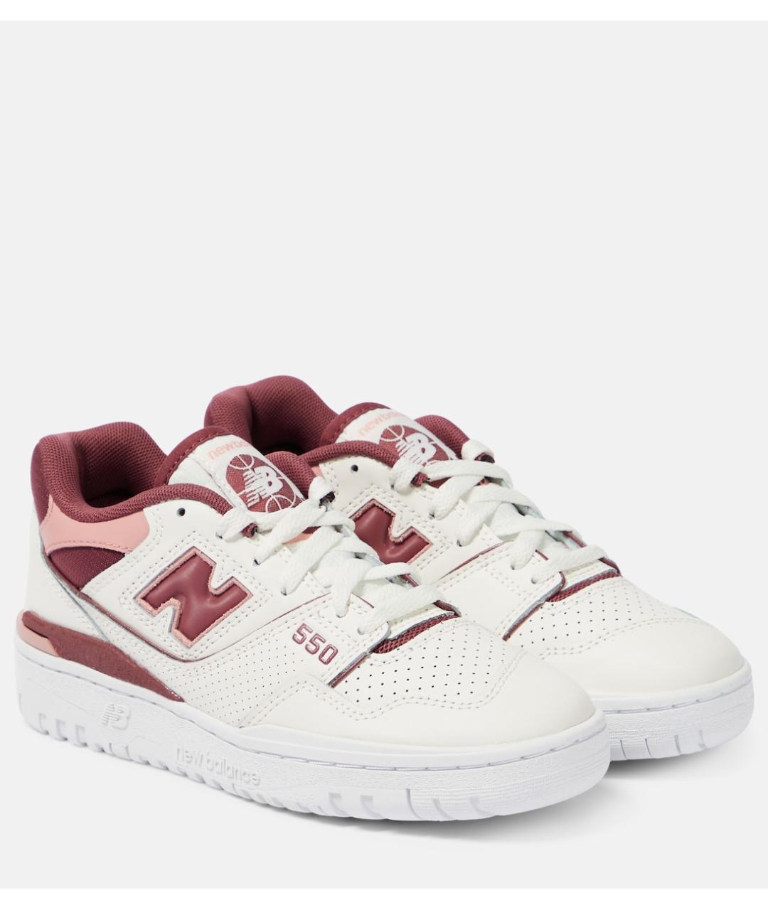 NEW BALANCE Бордовые кожаные кроссовки, фото 2