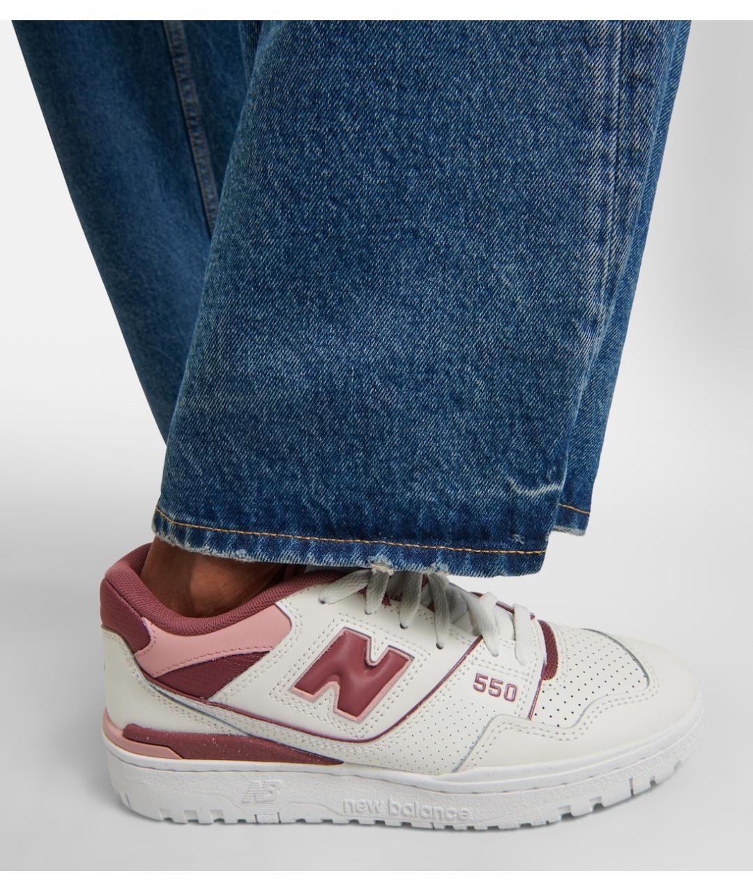 NEW BALANCE Бордовые кожаные кроссовки, фото 4