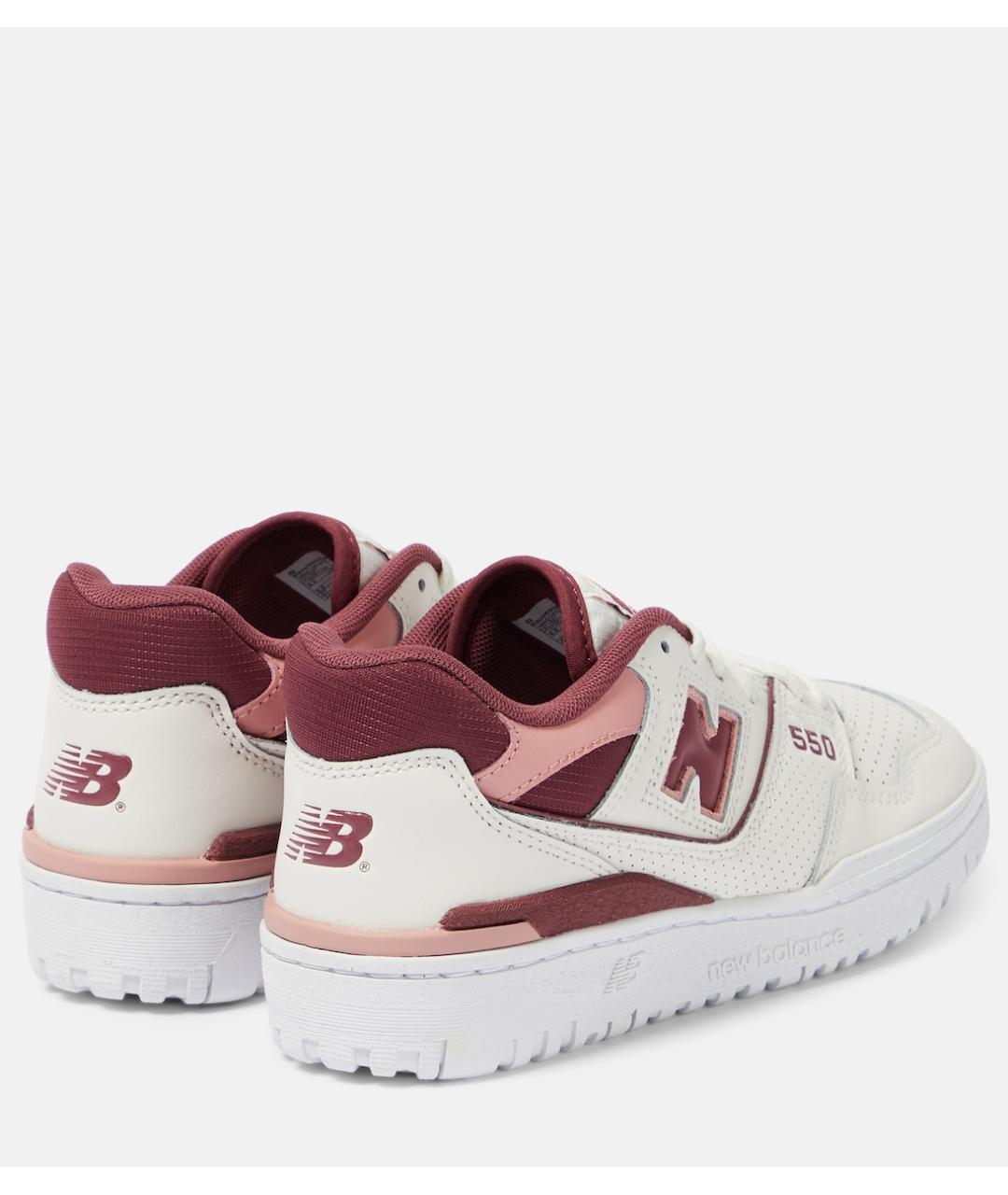 NEW BALANCE Бордовые кожаные кроссовки, фото 5