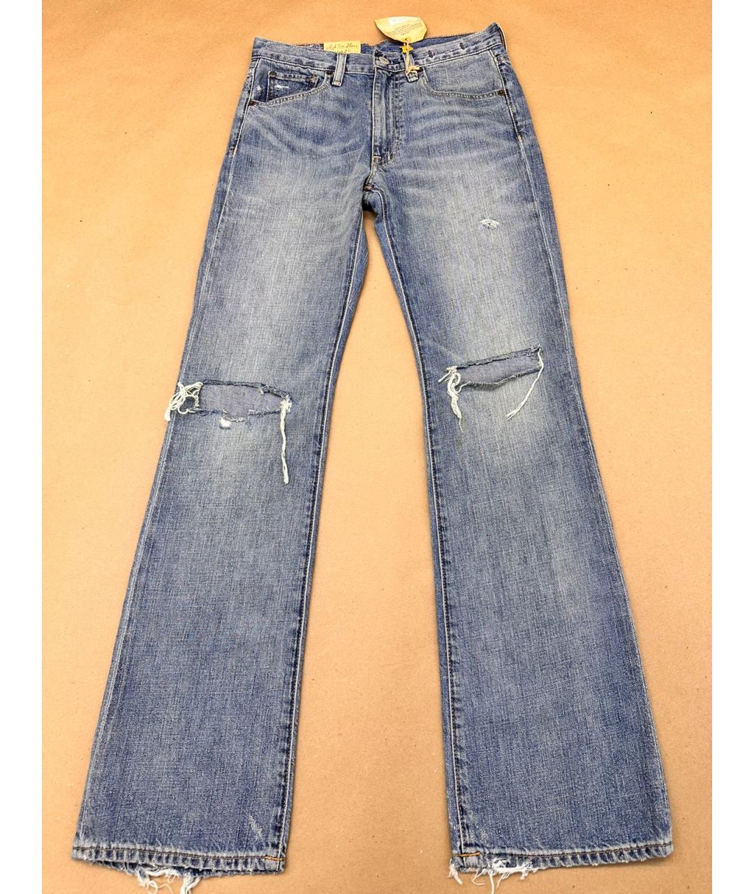 RALPH LAUREN DENIM & SUPPLY Голубые хлопковые джинсы клеш, фото 10