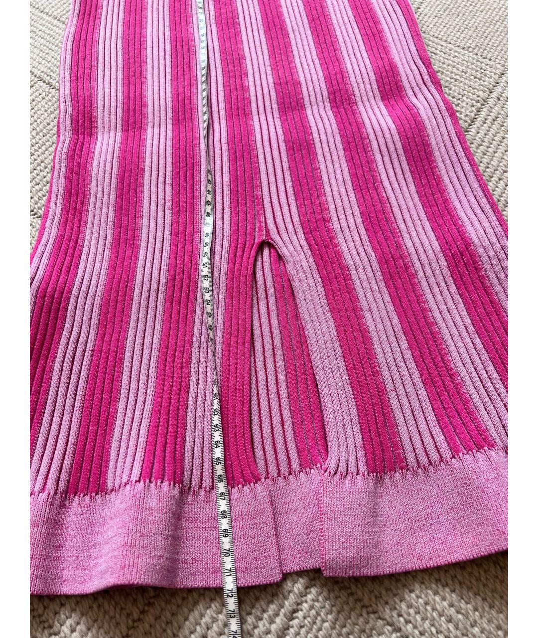 JACQUEMUS Розовая хлопко-эластановая юбка миди, фото 4