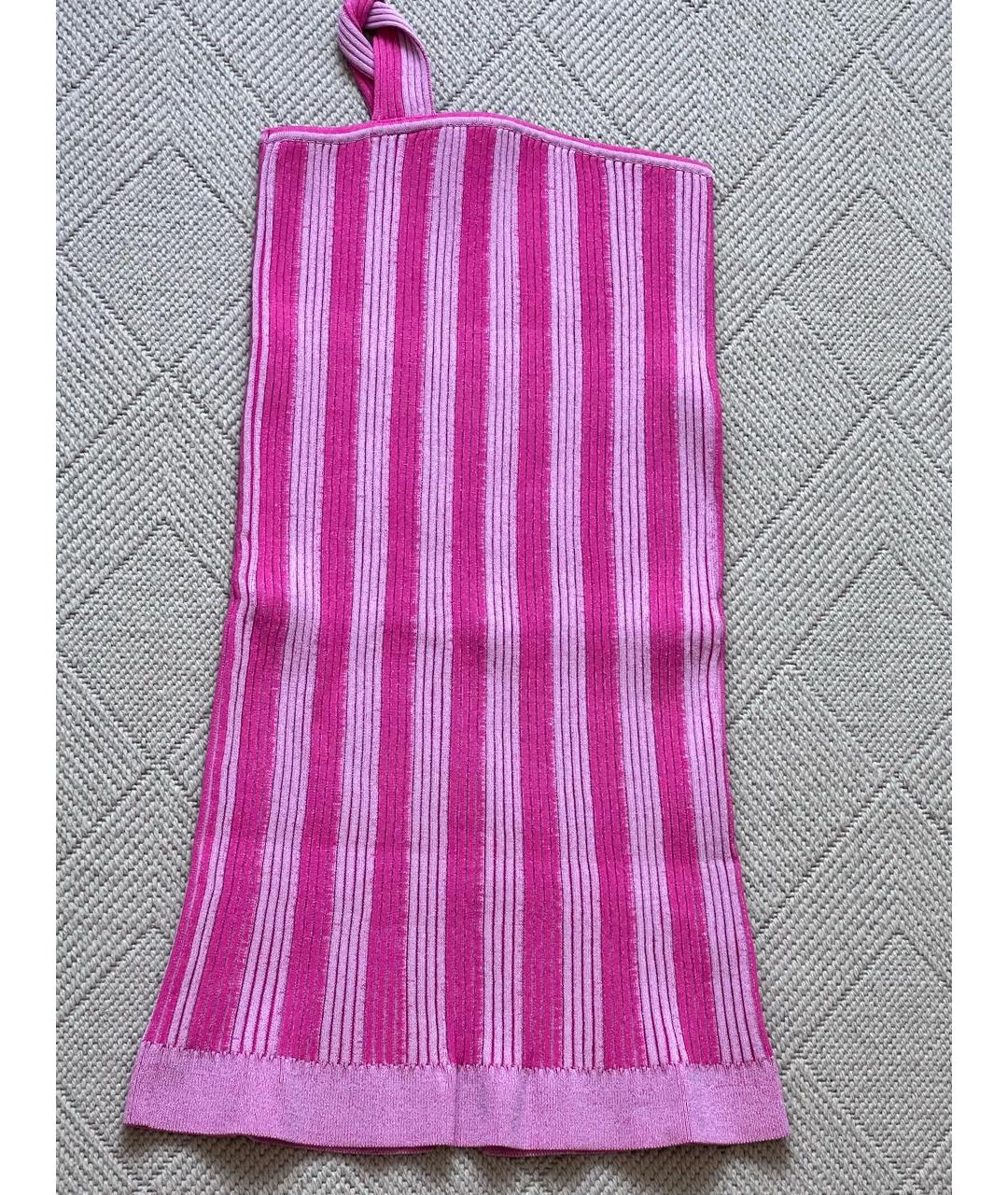 JACQUEMUS Розовая хлопко-эластановая юбка миди, фото 2