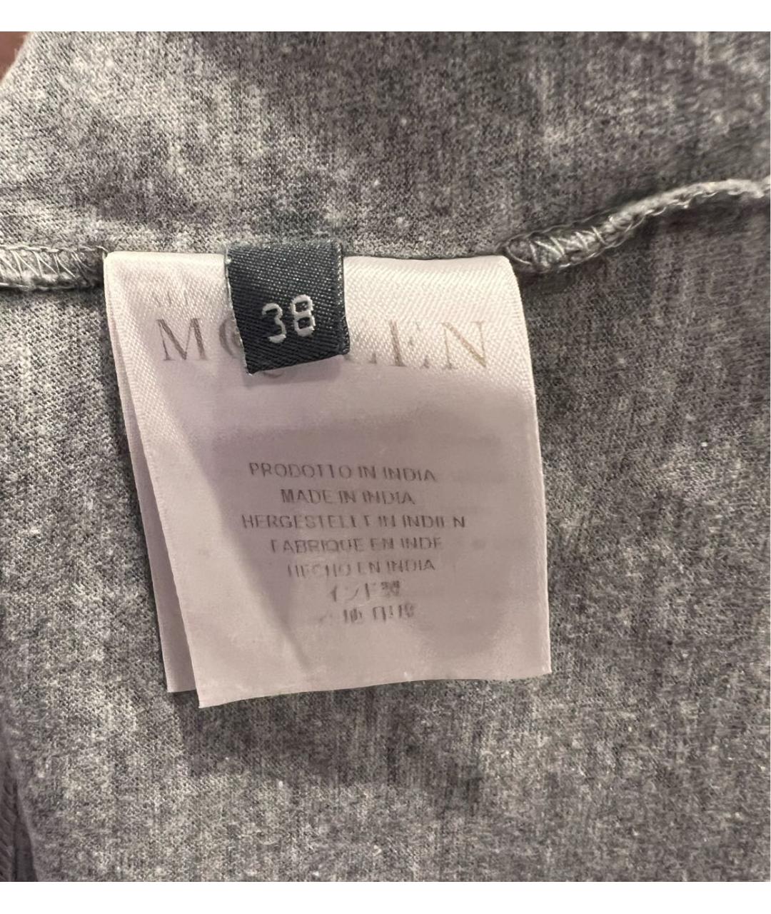 ALEXANDER MCQUEEN Серая хлопковая футболка, фото 4
