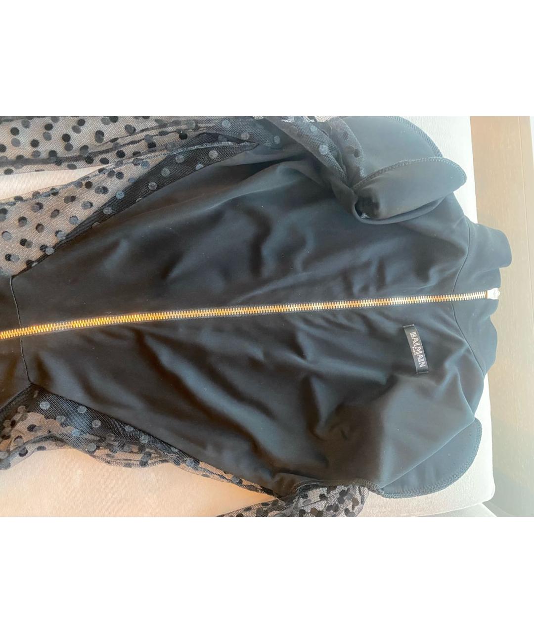 BALMAIN Черное полиамидовое коктейльное платье, фото 3
