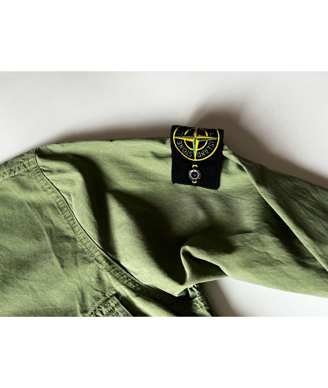 STONE ISLAND Зеленая хлопковая кэжуал рубашка, фото 4