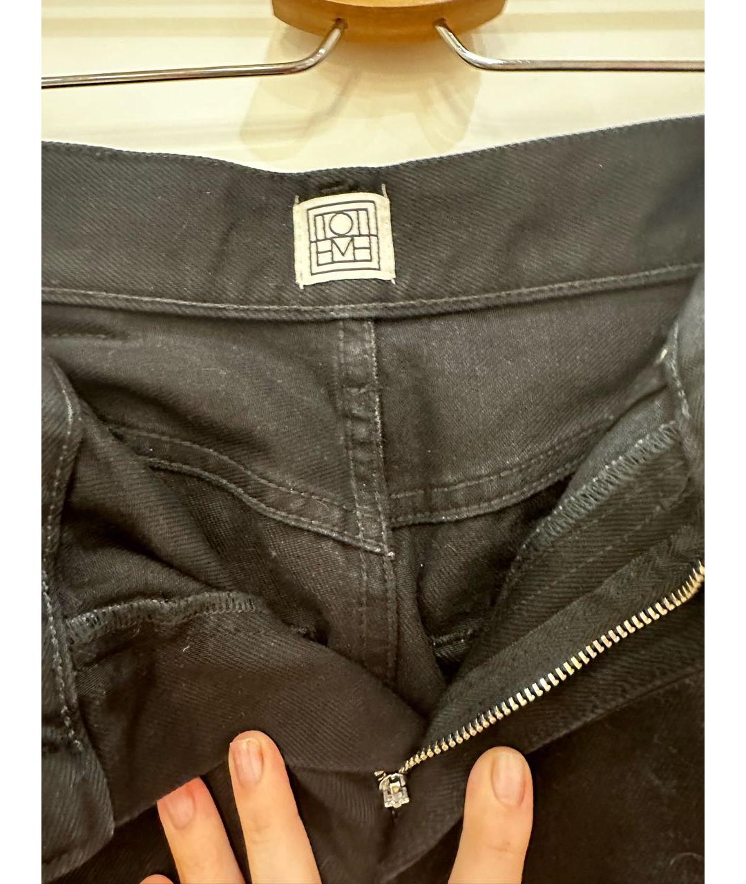 TOTEME Черные хлопковые джинсы слим, фото 3
