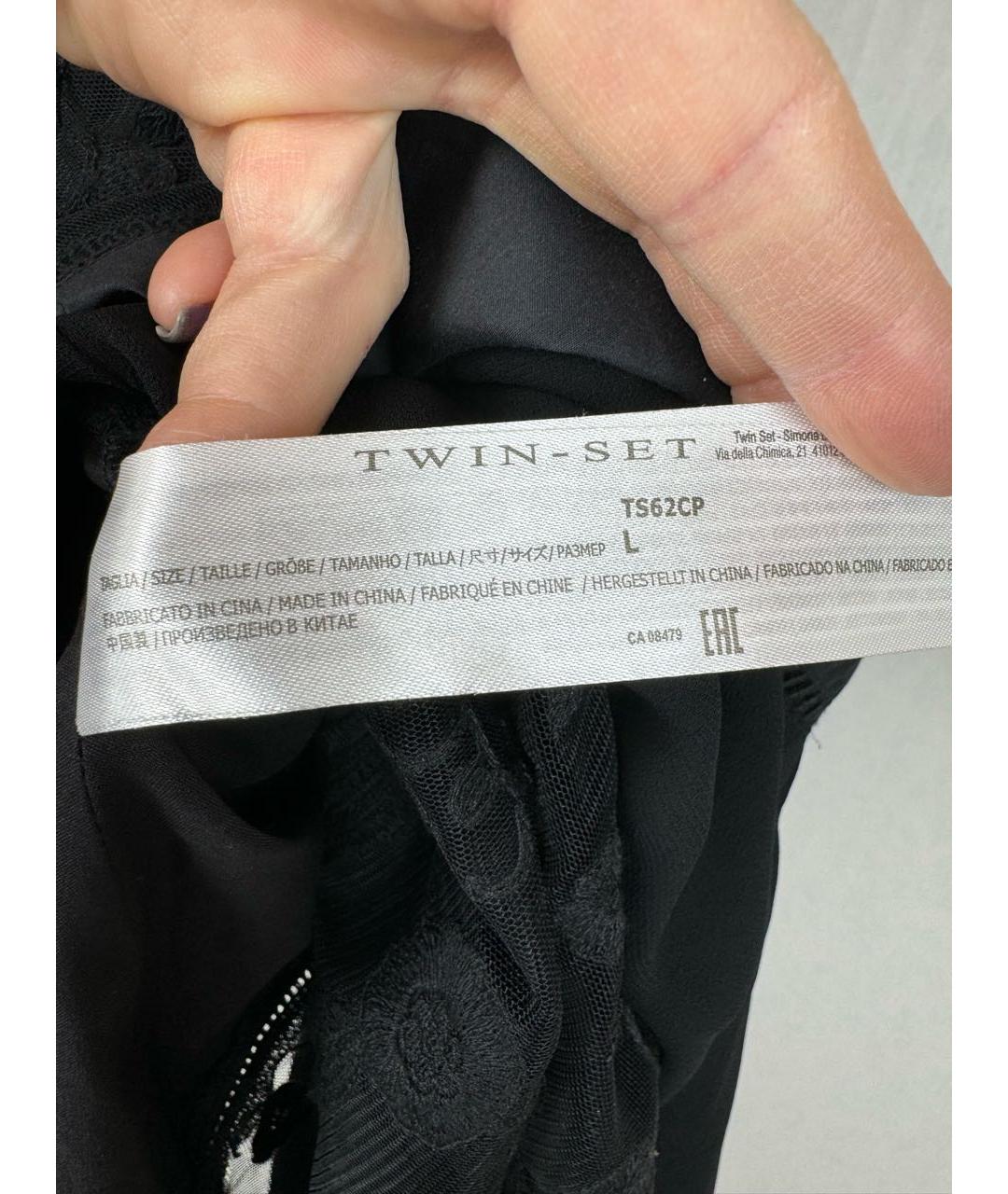 TWIN-SET Черная вискозная юбка макси, фото 7
