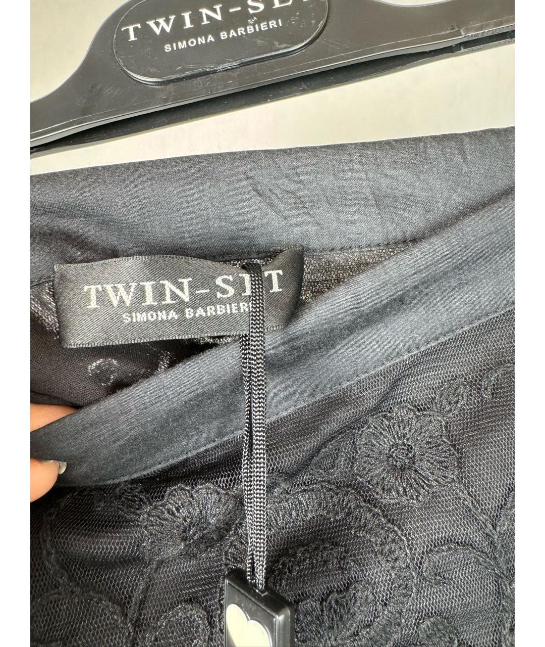 TWIN-SET Черная вискозная юбка макси, фото 6