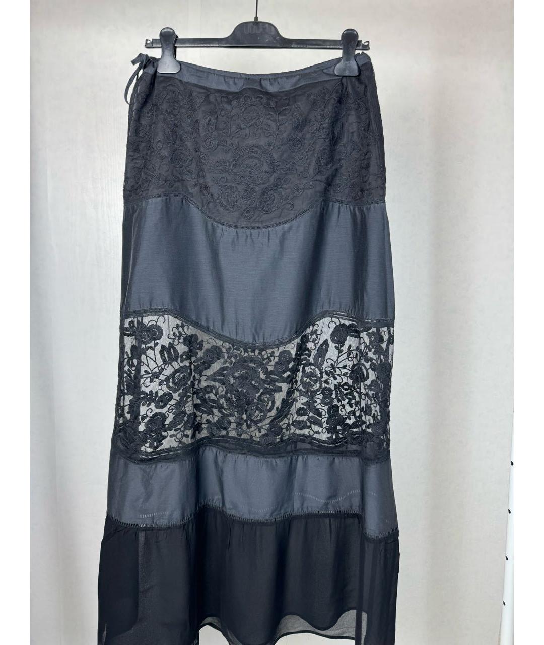 TWIN-SET Черная вискозная юбка макси, фото 2