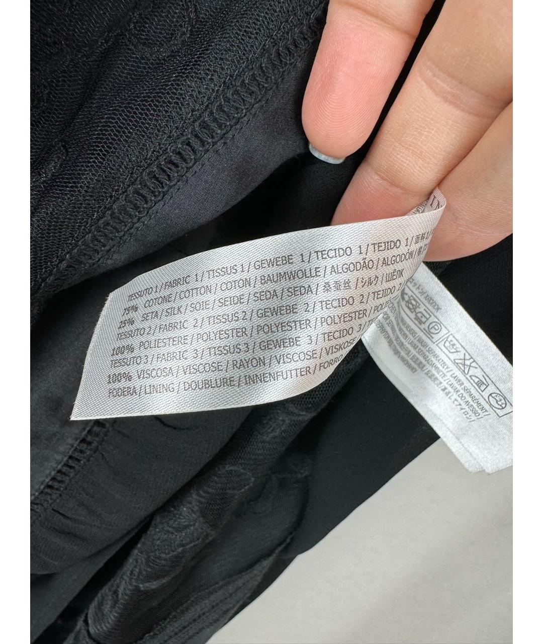 TWIN-SET Черная вискозная юбка макси, фото 8
