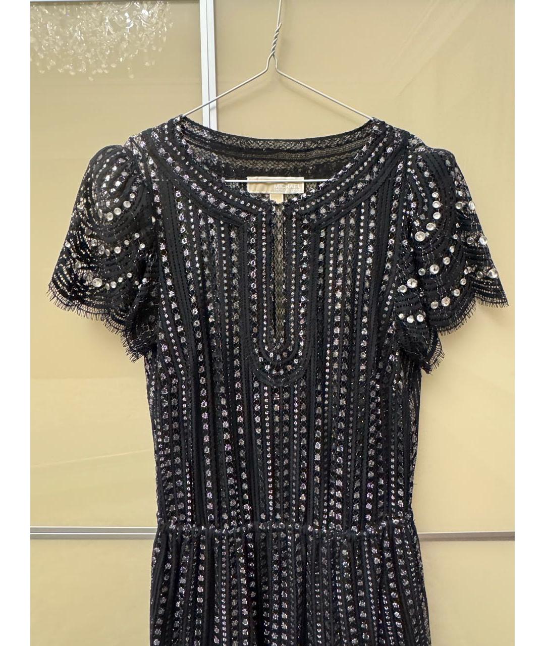 MICHAEL KORS Черное кружевное вечернее платье, фото 4