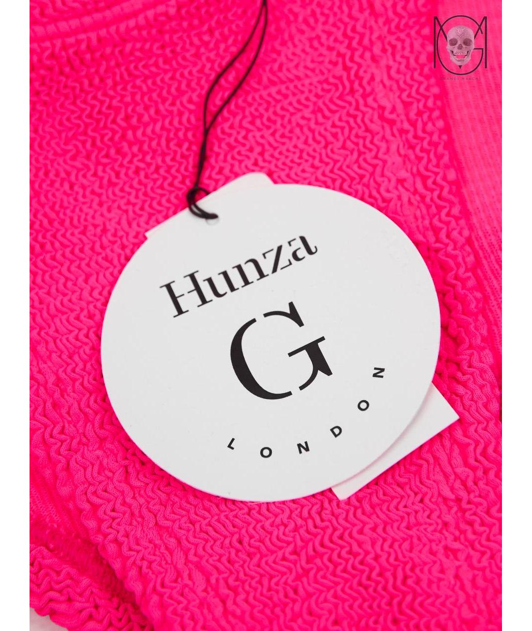HUNZA G Розовый полиамидовый купальник, фото 5