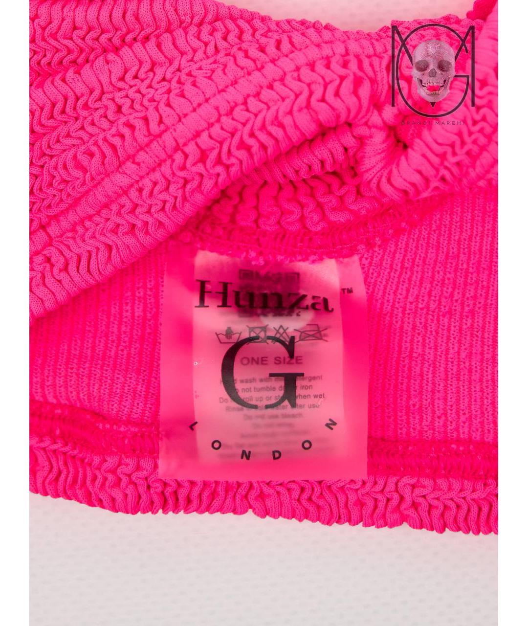 HUNZA G Розовый полиамидовый купальник, фото 8