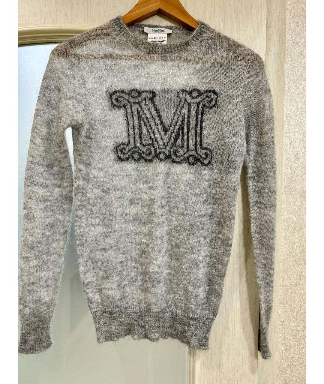 MAX MARA Серый шерстяной джемпер / свитер, фото 5