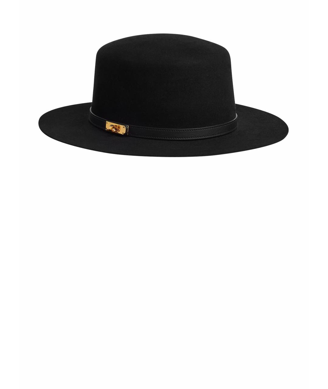 HERMES Черная шерстяная шляпа, фото 1