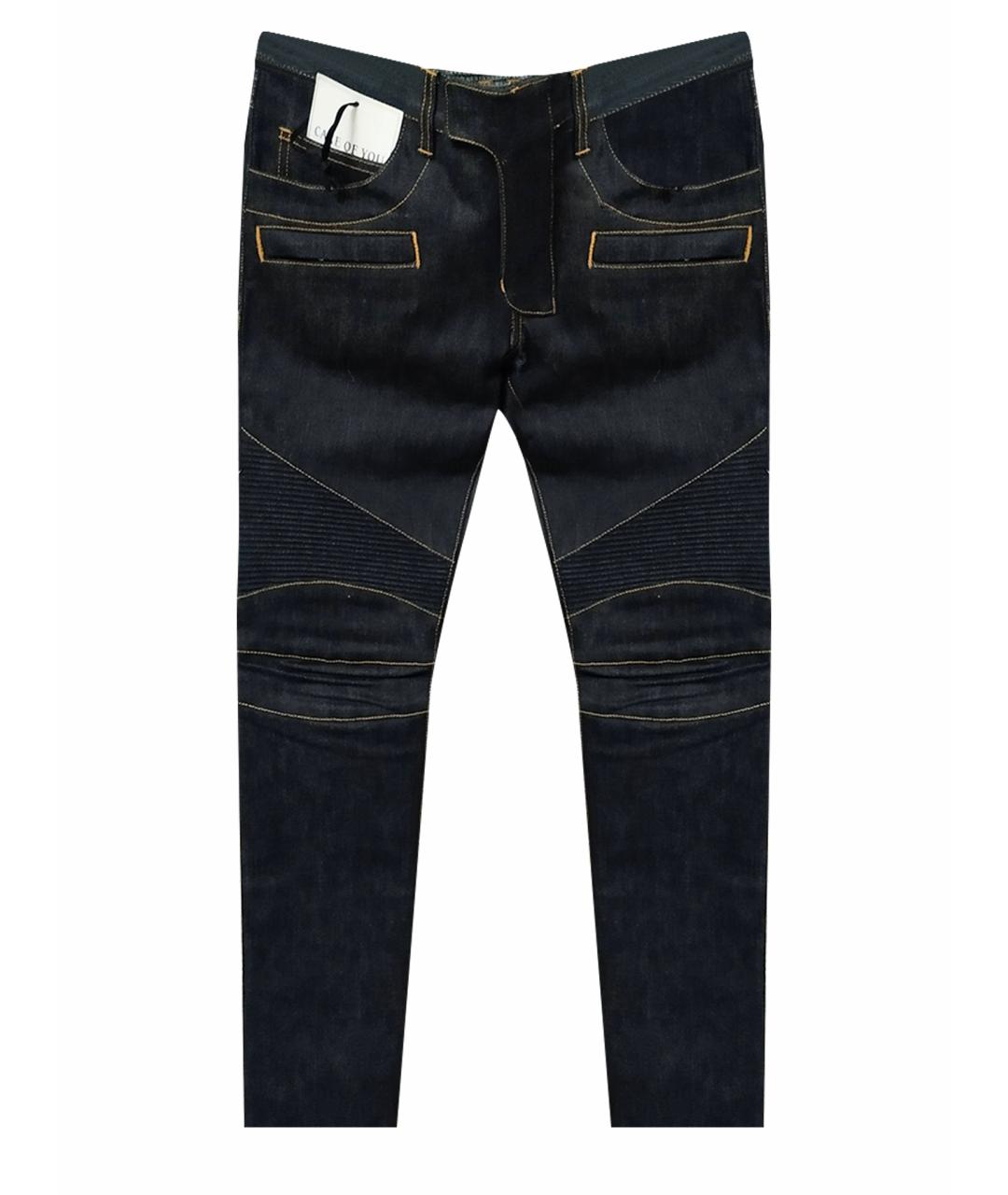 BALMAIN Темно-синие хлопковые джинсы скинни, фото 1