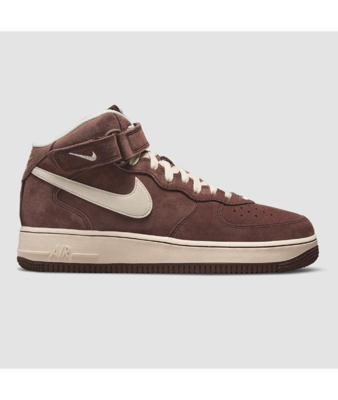 NIKE Коричневые замшевые высокие кроссовки / кеды, фото 8