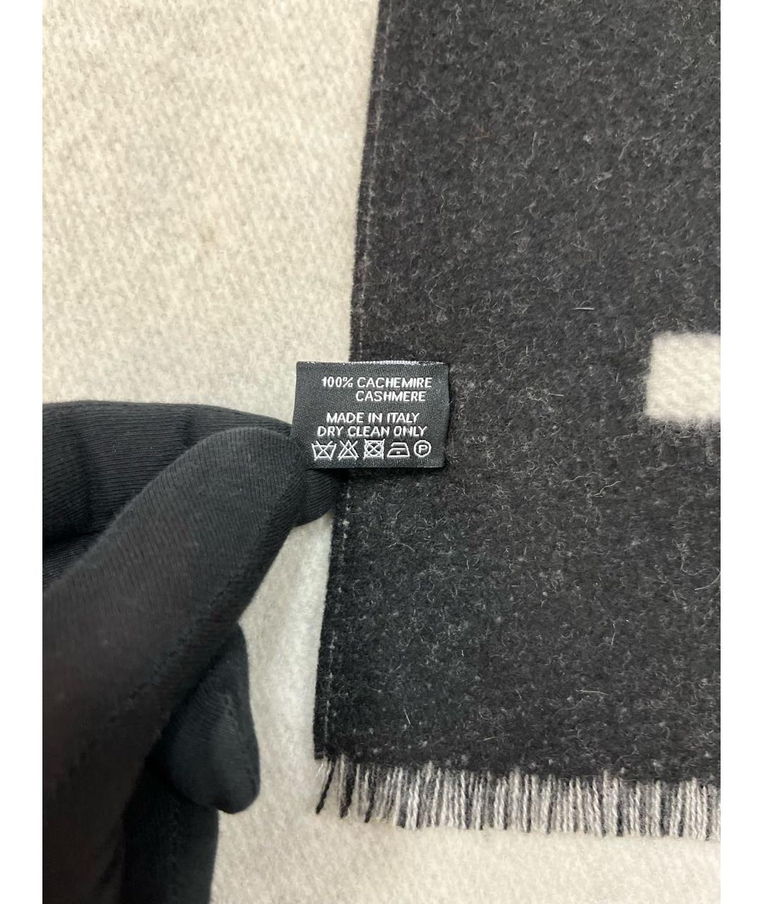 CHANEL Черный кашемировый шарф, фото 3