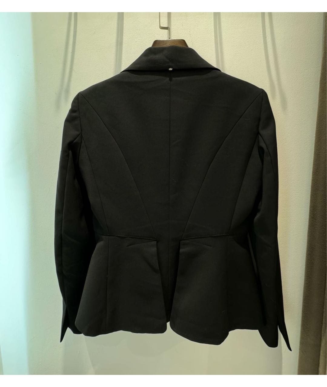 SPORTMAX Черный хлопко-эластановый жакет/пиджак, фото 4