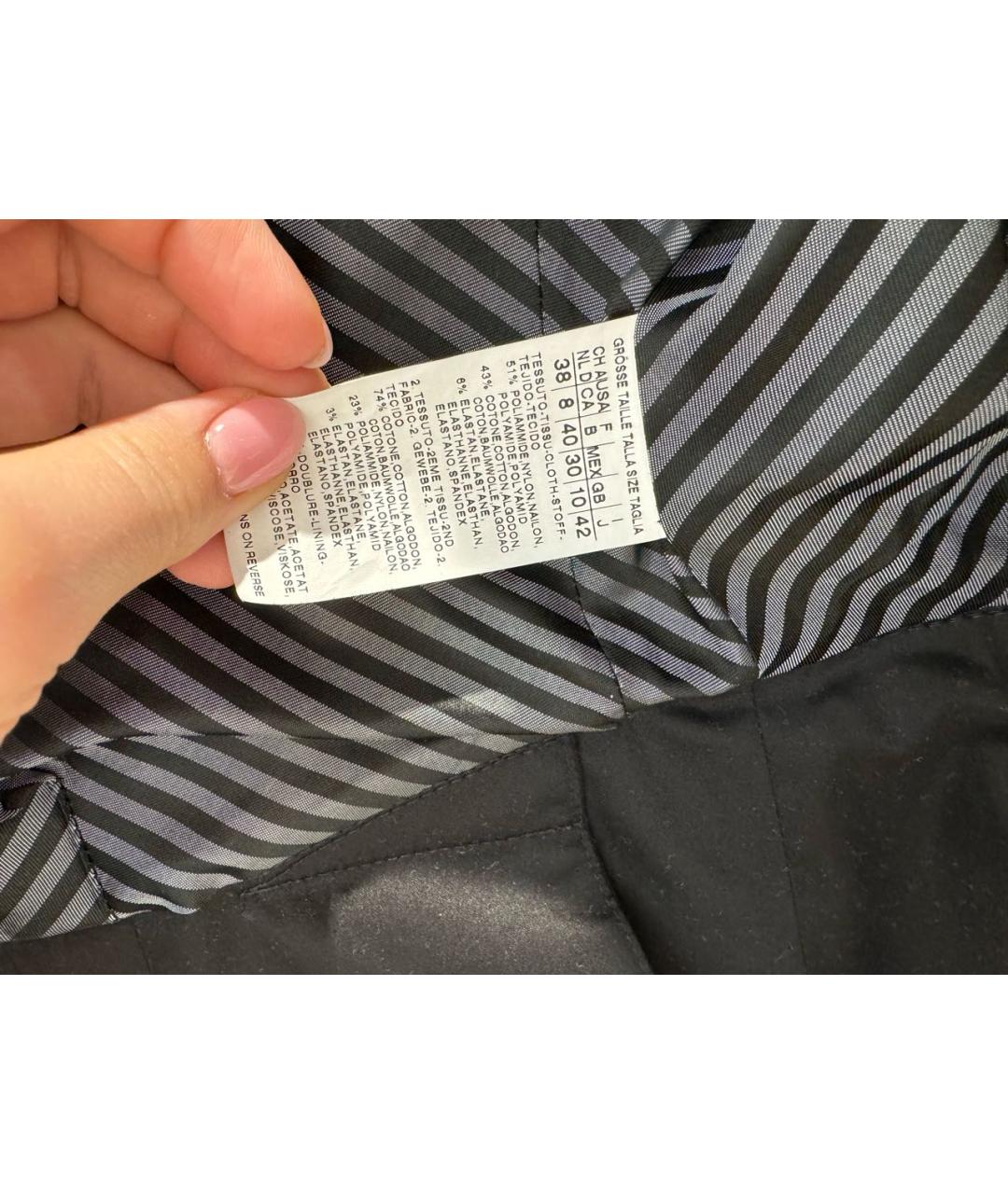 SPORTMAX Черный хлопко-эластановый жакет/пиджак, фото 3