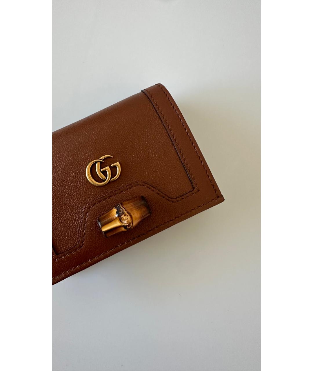 GUCCI Коричневый кожаный кошелек, фото 3
