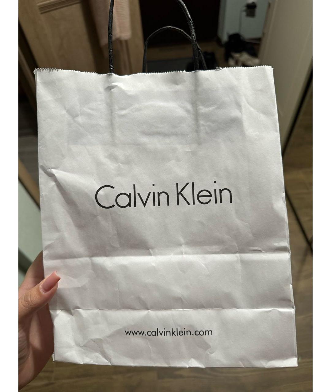 CALVIN KLEIN Черный кожаный кошелек, фото 4