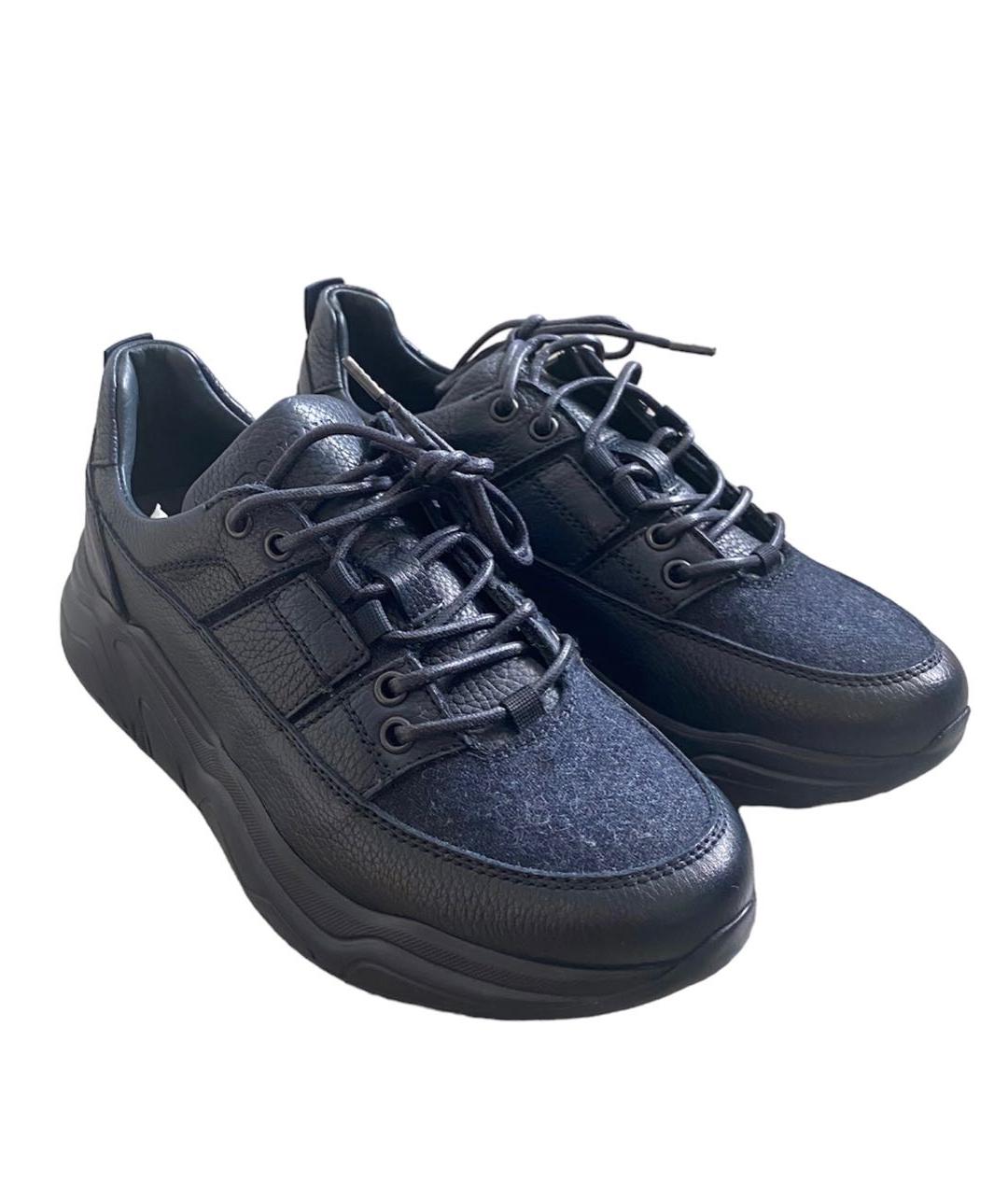 DOUCAL'S Темно-синие кожаные низкие кроссовки / кеды, фото 5