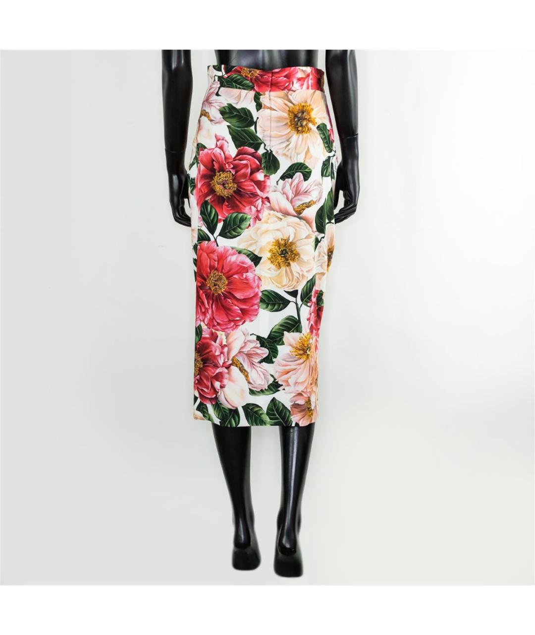 DOLCE&GABBANA Розовая шелковая юбка миди, фото 3