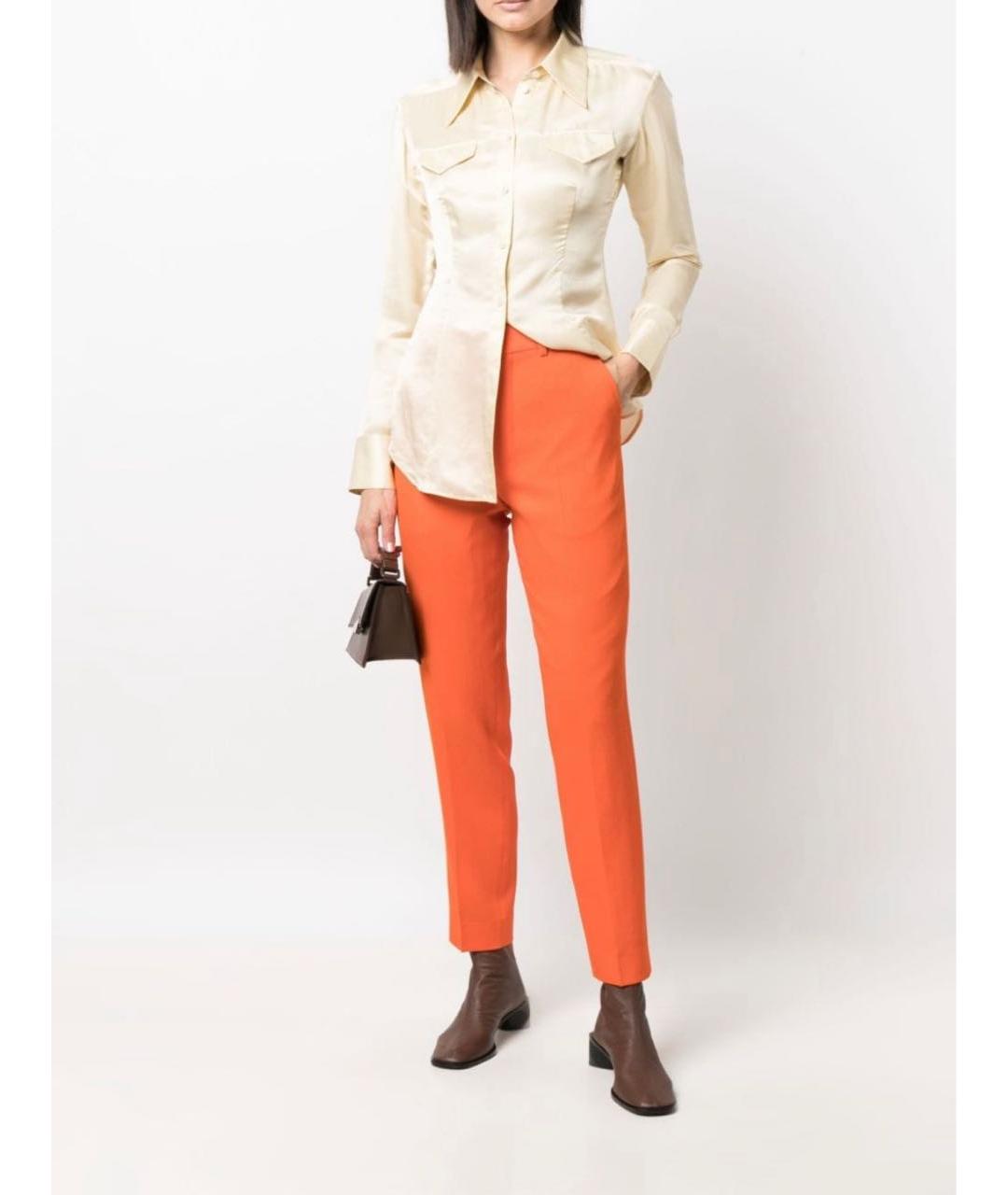 AMI ALEXANDRE MATTIUSSI Оранжевое шерстяные повседневные брюки, фото 6