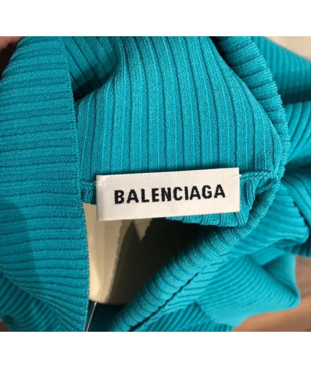 BALENCIAGA Бирюзовая вискозная водолазка, фото 2