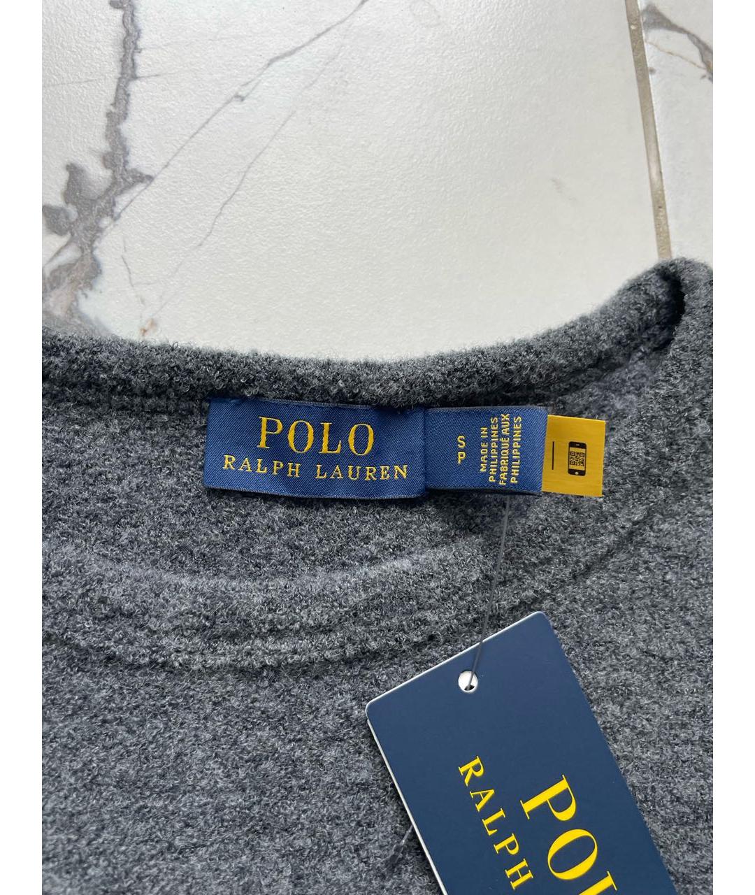 POLO RALPH LAUREN Антрацитовое шерстяное повседневное платье, фото 4