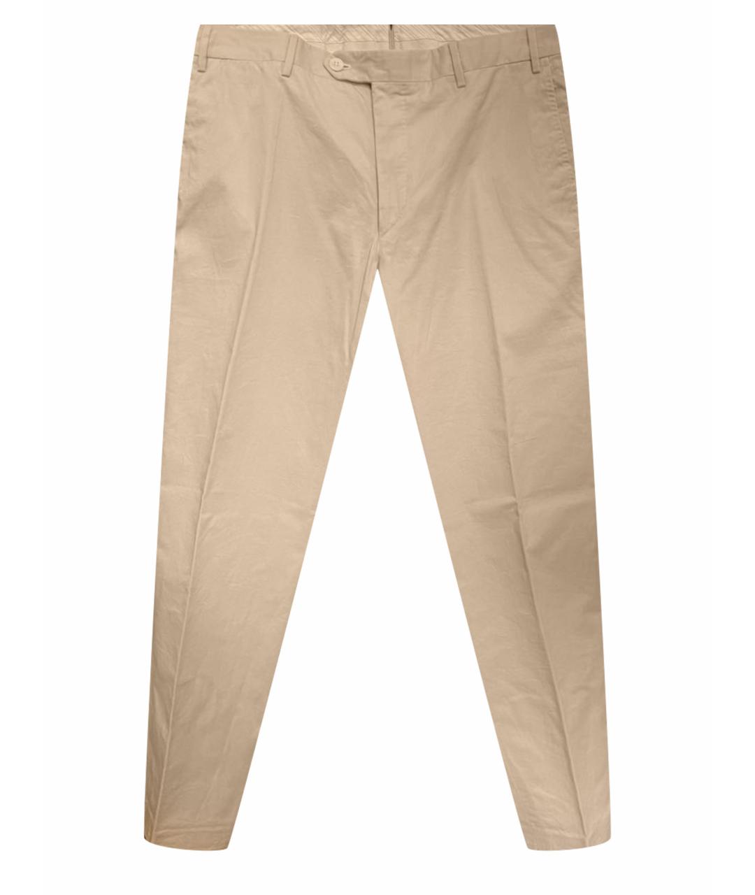CORNELIANI Бежевые хлопковые брюки чинос, фото 1