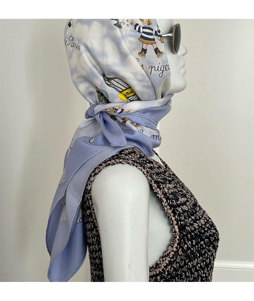 HERMES PRE-OWNED Голубой шелковый платок, фото 8