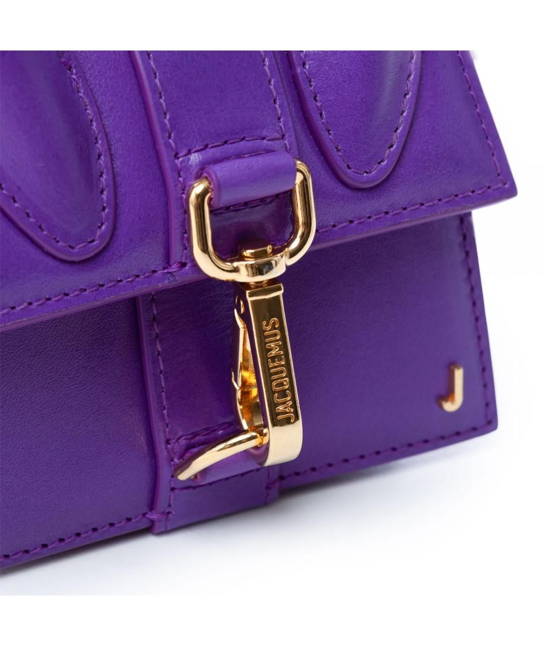 JACQUEMUS Фиолетовая кожаная сумка через плечо, фото 2