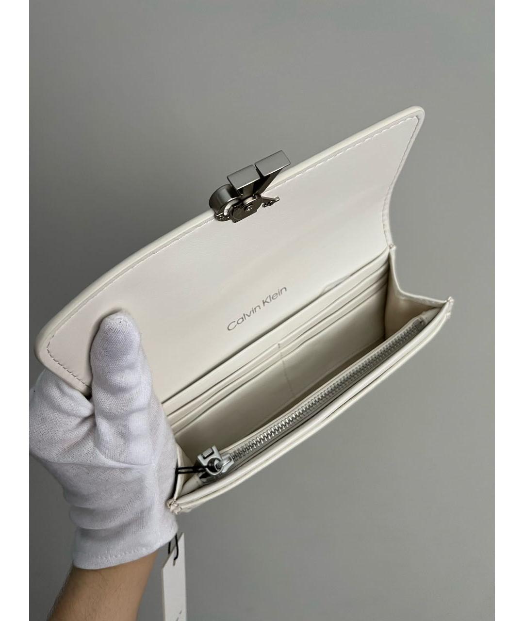 CALVIN KLEIN Белый кошелек из искусственной кожи, фото 6
