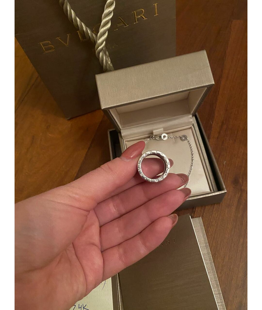 BVLGARI Серое кольцо из белого золота, фото 2