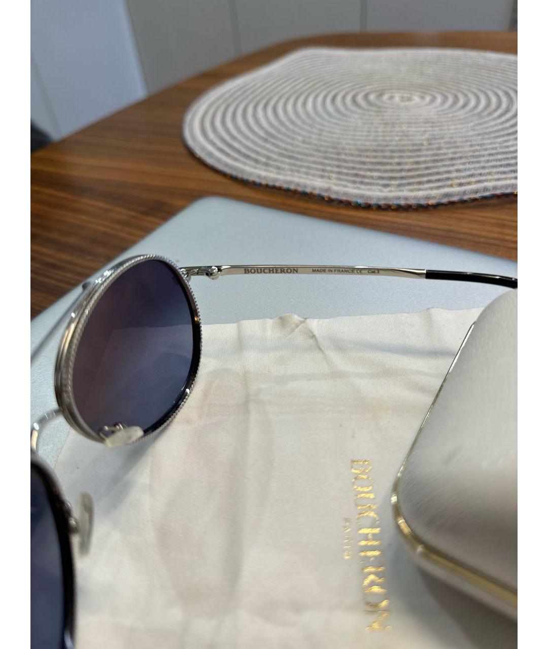 BOUCHERON Темно-синие металлические солнцезащитные очки, фото 5