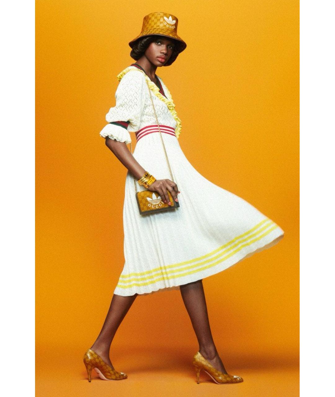 GUCCI Горчичные текстильные туфли, фото 7
