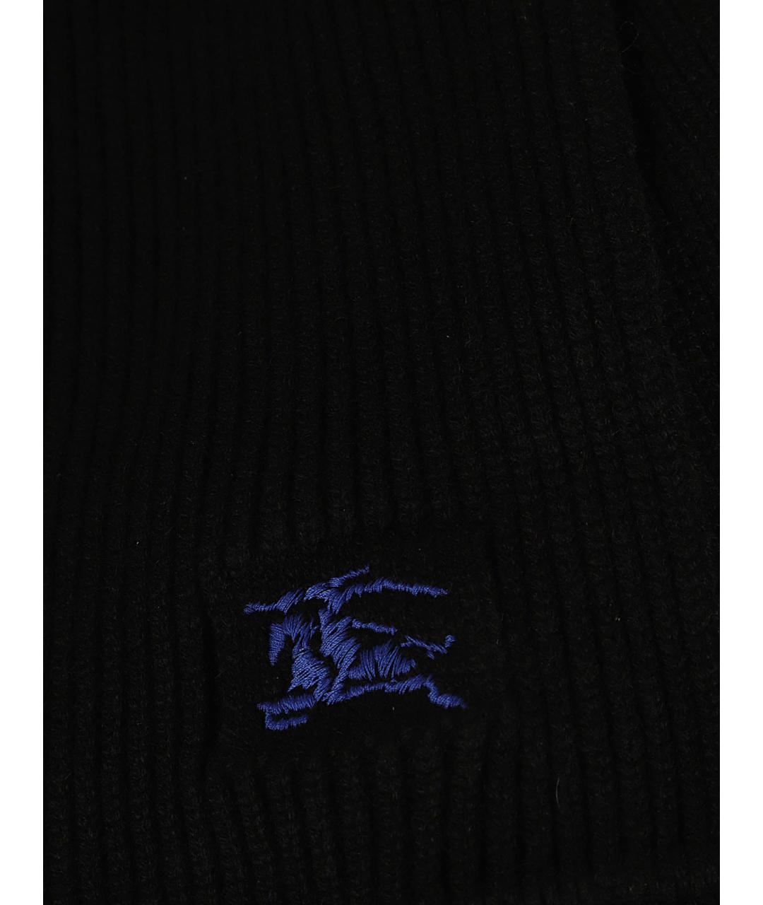 BURBERRY Черный кашемировый шарф, фото 2