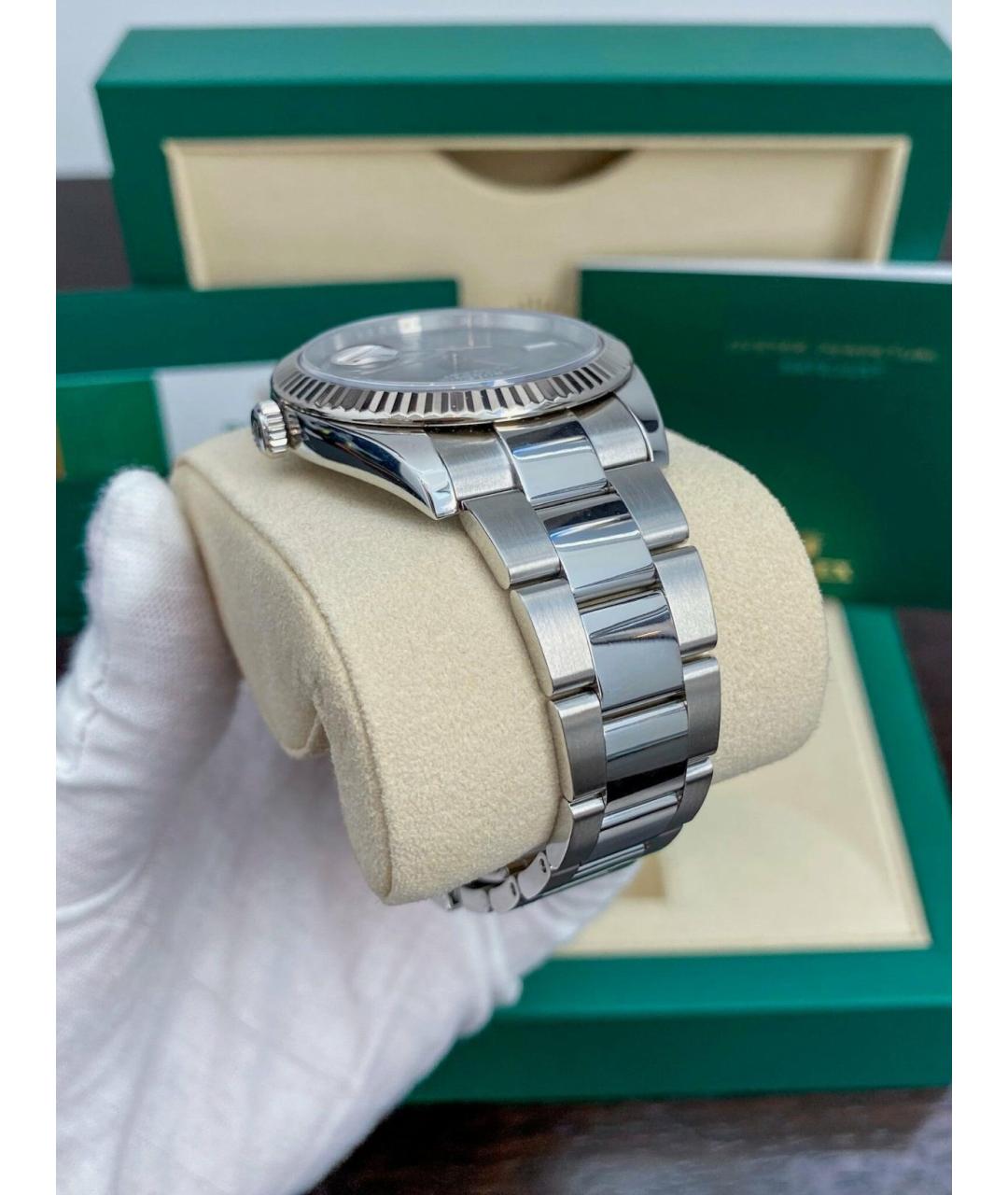 ROLEX Серебряные часы из белого золота, фото 4